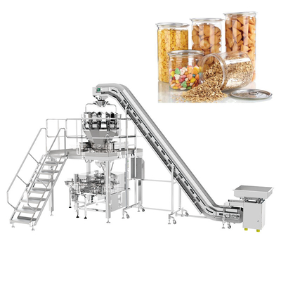ODM Automatic Filling Machine Bottled Jars Cans Puffed Food Sweets Packing Rotary Cup Filling Sealing Machine