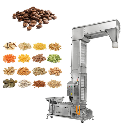 304SUS Bucket Elevator Conveyor Maize Mill Coffee Bean Mobile Vertical Z Type With Vibration Feeder