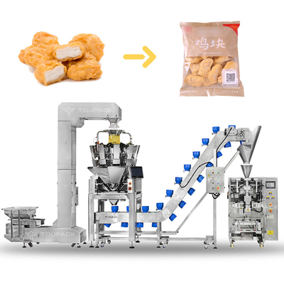 60bpm Automated Packaging System Pouch Frozen Food Meatball Chicken Leg Nuggets Packing Machine