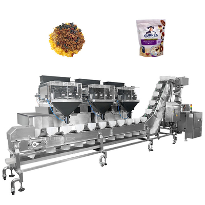 Factory Mixed Dry Fruit And Nuts Multihead Weigher 4 Head Linear Weigher Vffs Packing Machine Zip Bag Packing Machine
