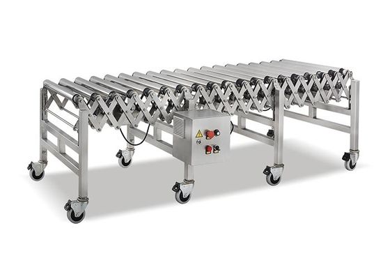 Stainless Steel Motorized Flexible Extendible Roller Conveyor