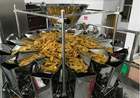 Automatic Banana Chips SS304 2.5L Fruit Multihead Weigher