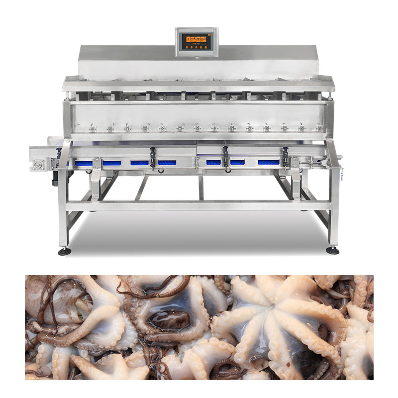 High Speed Sticky Materials Multihead Weigher 7 Head 160 Flip Type For Octopus Beef Slices