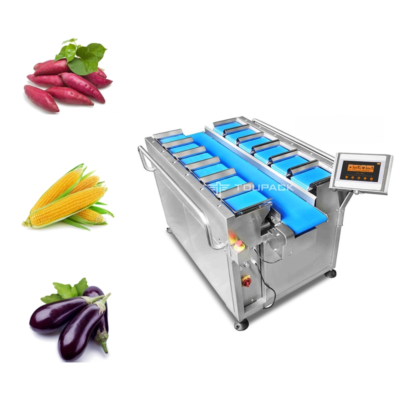 Industrial 12 Head 14 Head Belt Combination Weigher For Sweet Potato Corn Eggplant Type
