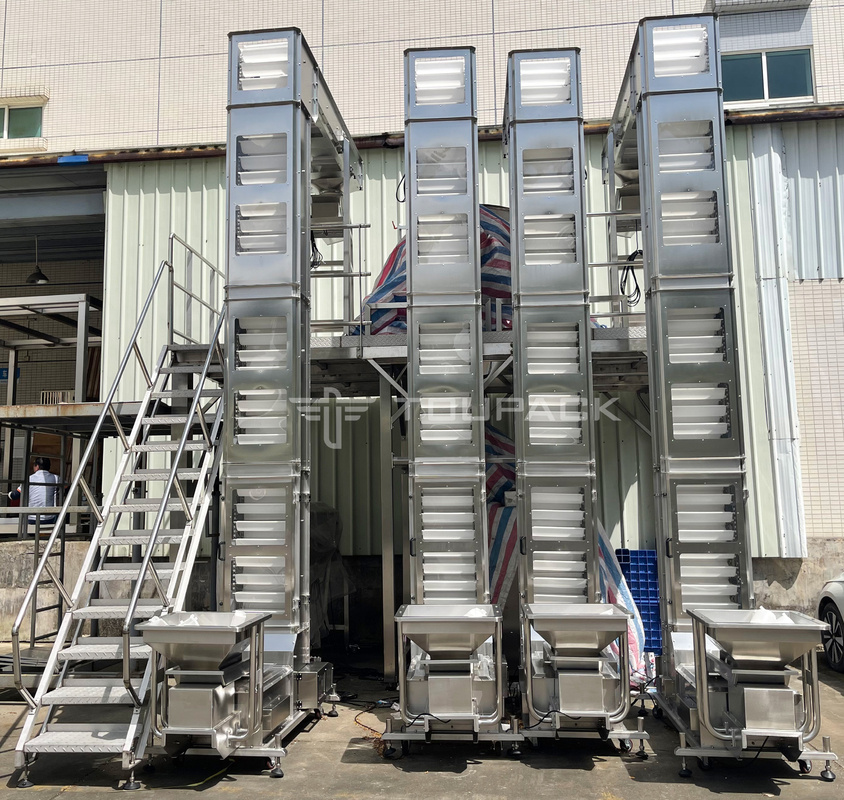 304SUS Bucket Elevator Conveyor Maize Mill Coffee Bean Mobile Vertical Z Type With Vibration Feeder