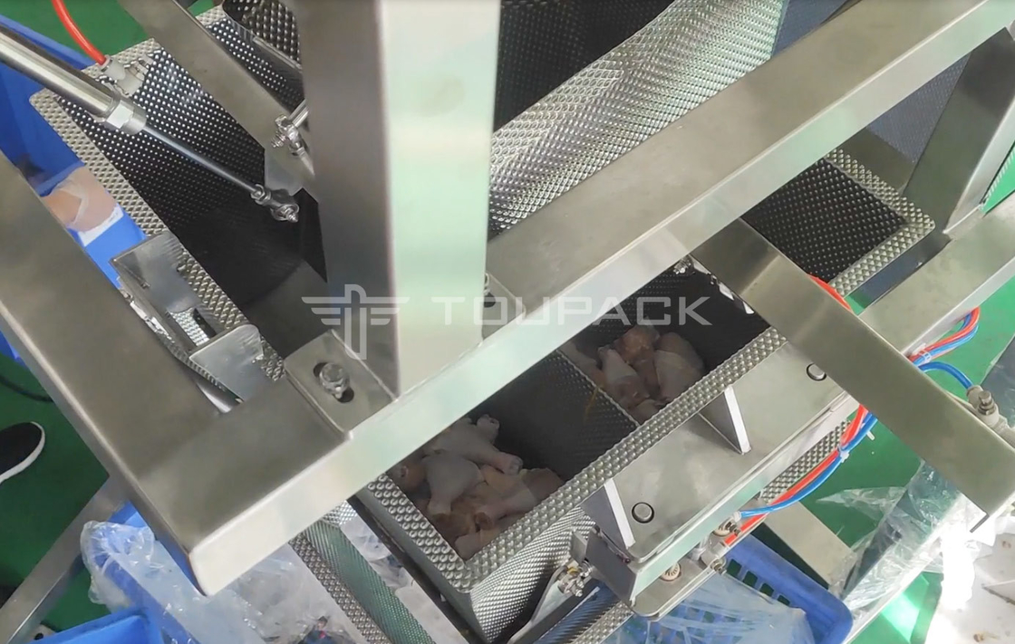 Multifunction 16 Heads Screw Feeding Weigher Weighing And Packaging Machine For Fresh Chicken Leg