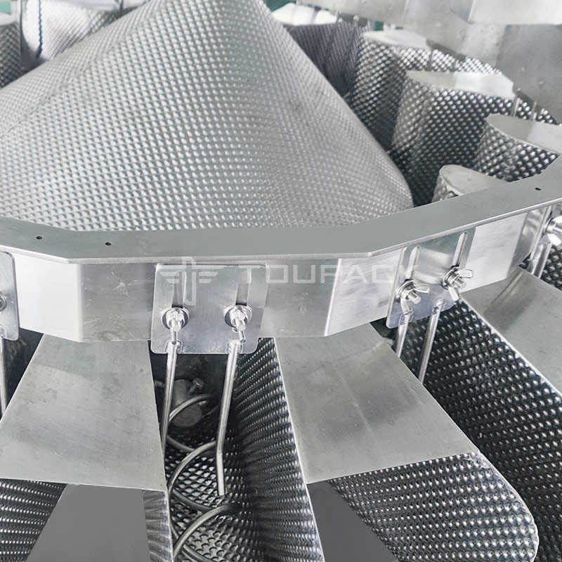 Anti - Sticking Screw Feeding Multihead Weigher For Fresh Meat And Pickle Weighing Packing Machine