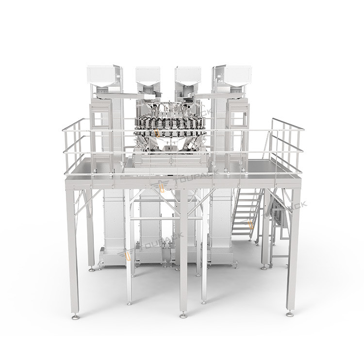 32 Head Weigher Automatic Filling Machine Puffed Food Corn Flakes Potato Plantain Chips Nachos Nuts Packing Machine