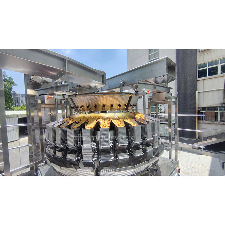 32 Head Weigher Automatic Filling Machine Puffed Food Corn Flakes Potato Plantain Chips Nachos Nuts Packing Machine