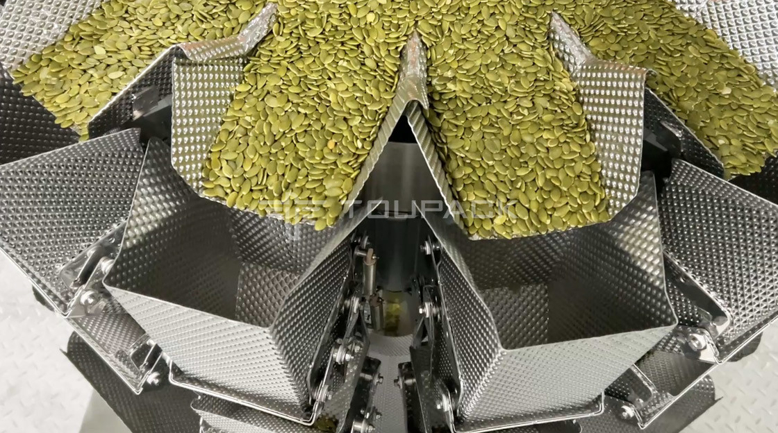 Fully Automatic Shelled Pumpkin Seed Weighing Packing Machine Plastic Bag Machine With 14 Head Weigher
