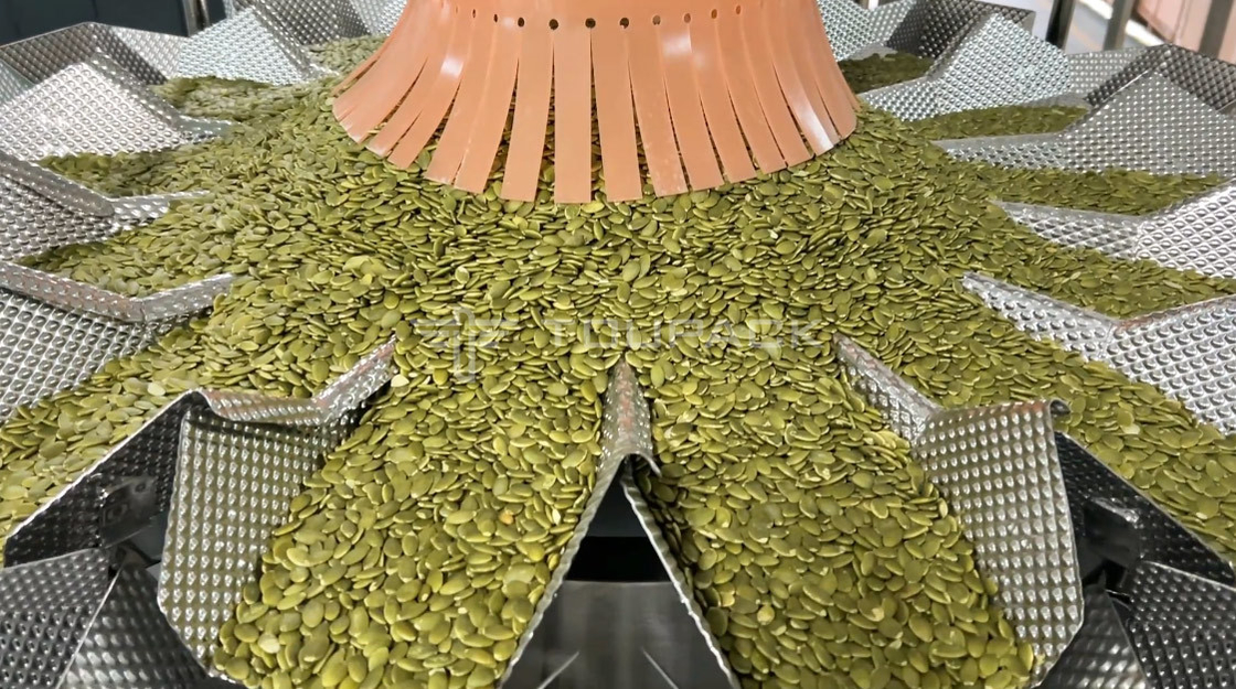 Fully Automatic Shelled Pumpkin Seed Weighing Packing Machine Plastic Bag Machine With 14 Head Weigher