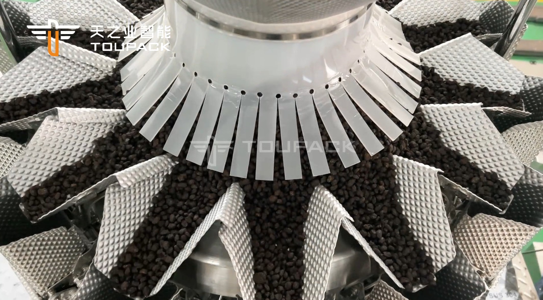 Full-Automatic Fermented Soya Beans Granule Weighing Filling Machine Prevent Sticky 14 Head Multihead Weigher