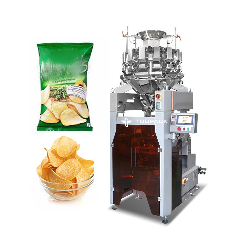 Automatic Potato Chips Snacks Vertical Packaging Machine High Speed 120BPM Intelligent Weighing & Packaging Machine