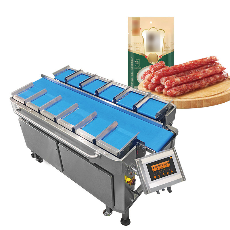 Frankfurt Sausage Multiheads Belt Feeder Combination Weigher Baked Hot Dog Sausage Belt Weigher Packaging Machine