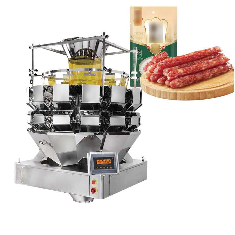 Frankfurt Sausage Multiheads Belt Feeder Combination Weigher Baked Hot Dog Sausage Belt Weigher Packaging Machine
