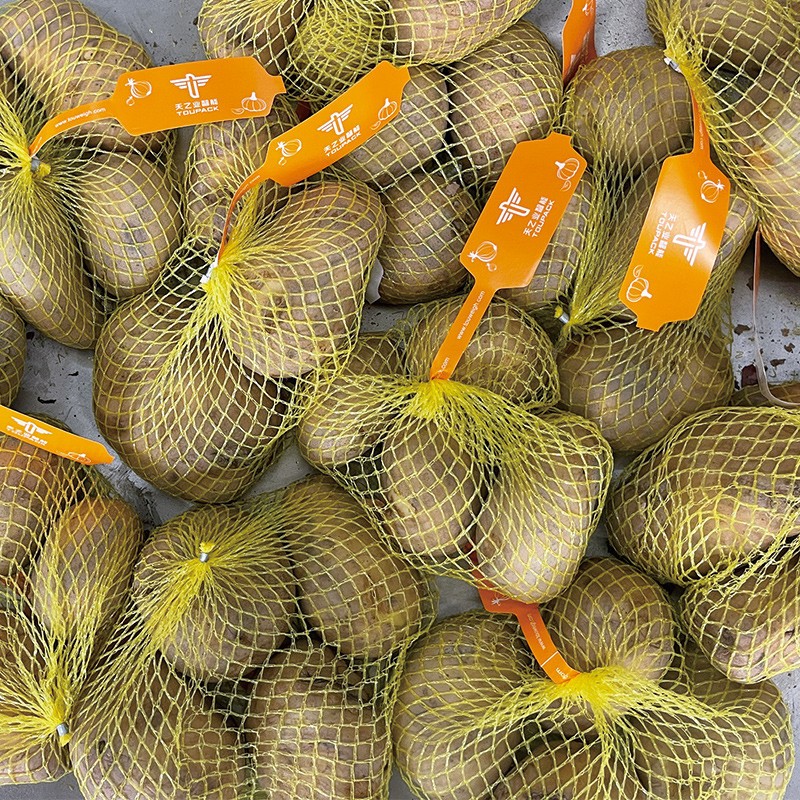 10 Head Multihead weigher Potato Onion Mesh Bag Packing Machine With Label Tag fruit Combination Weigher Production Line