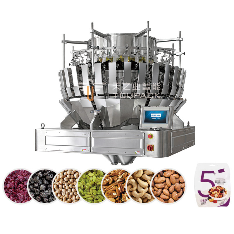 32 Head Multihead Weigher Dehydrated Fruits And Vegetables Chips Crisp Mix Dried Fruits Packaging Machine