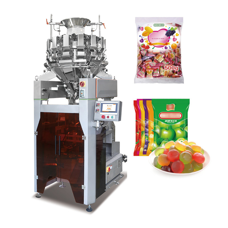 10/14 Hoppers Multihead Weigher Pellet Packing Machinery Plastic Bags Vertical Multi Head Weigher Packing Machine