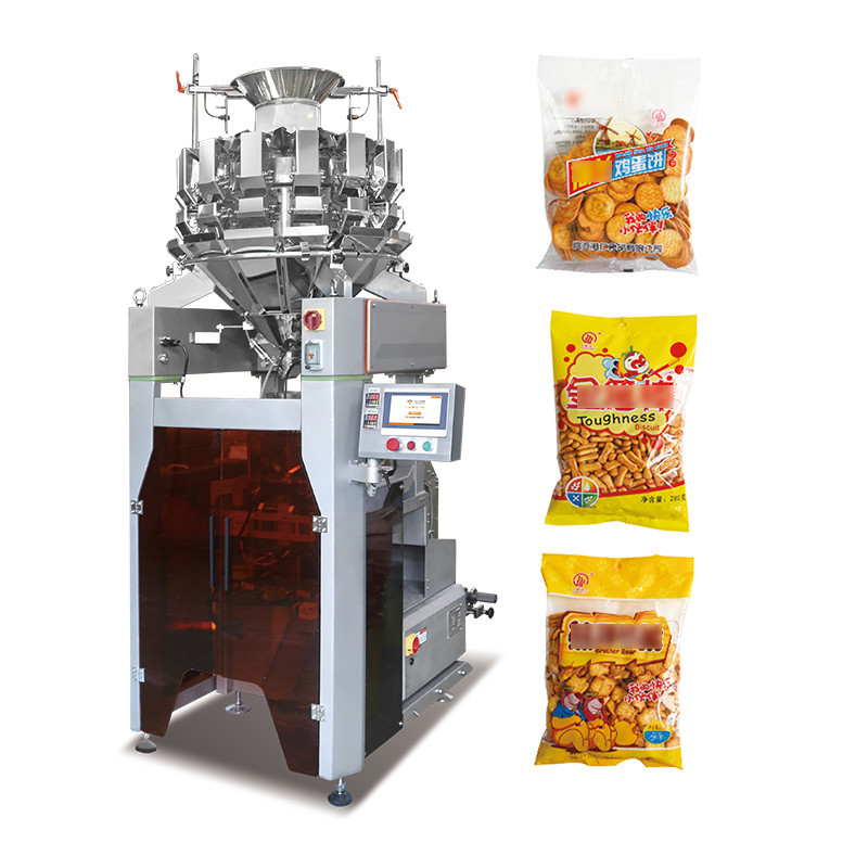 Automatic Multi Head Weigher Snack Food Vffs Nitrogen Packing Machine With Metal Detector