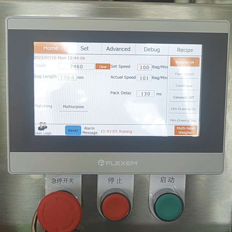 Automatic Multi Head Weigher Snack Food Vffs Nitrogen Packing Machine With Metal Detector