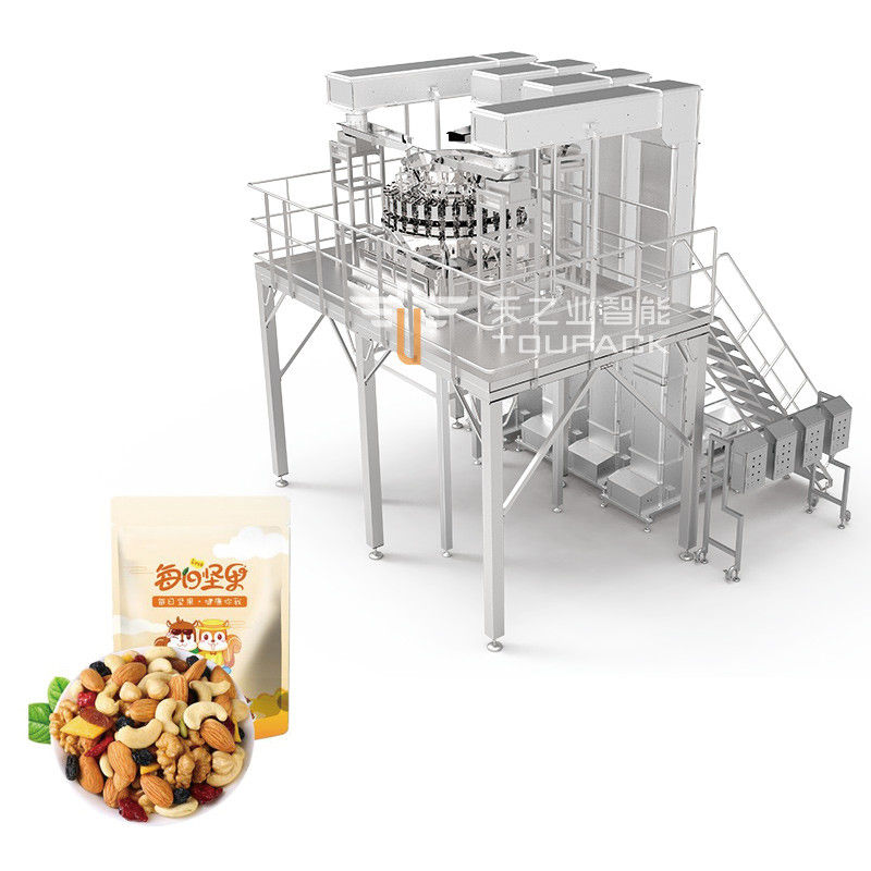 Auto Stand Up Pouch Doypack Weighing Packing Granule Peanut Cashew Nuts Multihead Weigher Filling Machine