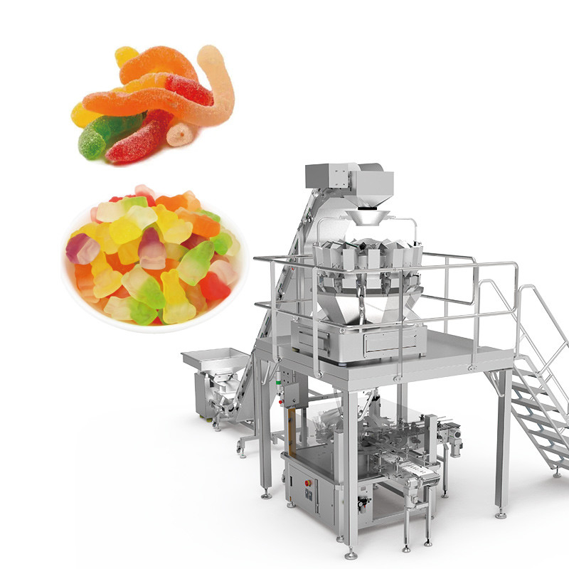 Automatic Bean Seed Nuts Candy Walnut Dried Fruit Food Snack Multi Head Weigher Food Packing Machine With Nitrogen