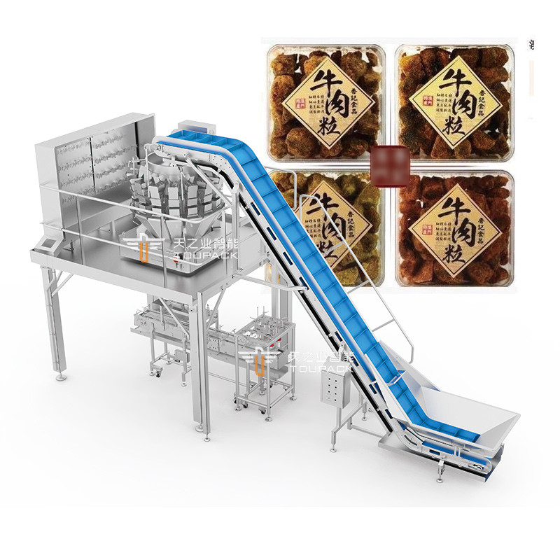 Precise And Efficient Automatic Weighing And Box Packaging System For Ribeye Steaks Screw Multihead Weigher