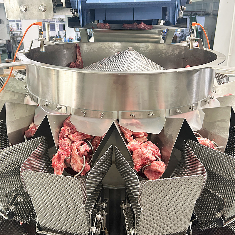 Precise And Efficient Automatic Weighing And Box Packaging System For Ribeye Steaks Screw Multihead Weigher