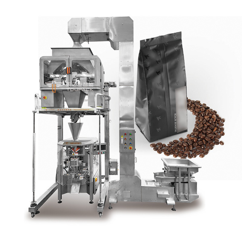 240g 480g 1kg Coated Peanut Stand Zipper Pouch Doypack Packaging Dried Fruit Snack Multihead Weigher Premade Bag Packing Machine