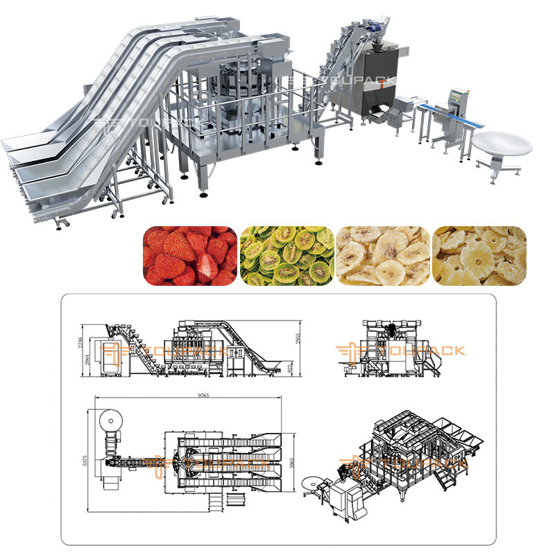 Auto Stand Up Pouch Doypack Weighing Packing Granule Peanut Cashew Nuts Multihead Weigher Filling Machine