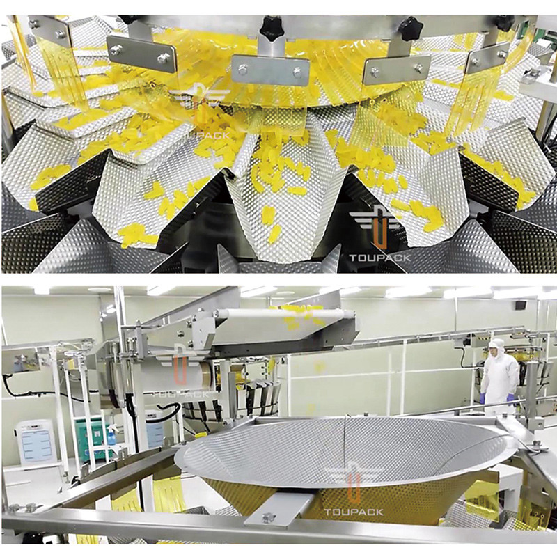 Canning Filling Machine Soft Candy Filling Machine Gummy Bear Filling Machine 14 Head Weigher Packing Machine