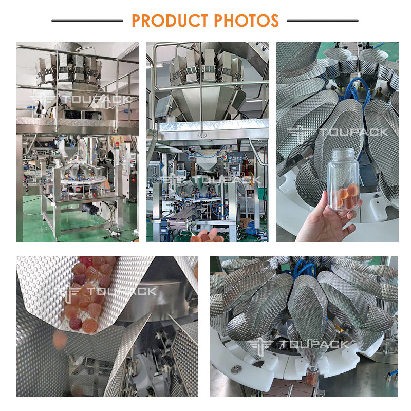 Canning Filling Machine Soft Candy Filling Machine Gummy Bear Filling Machine 14 Head Weigher Packing Machine