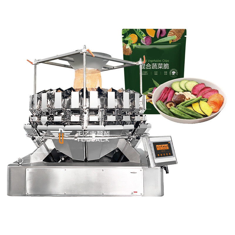 High Accuracy 14 Head Viscous Material Multihead Weigher Shredded Meat Sliced Meat Small Fish Packing Machine
