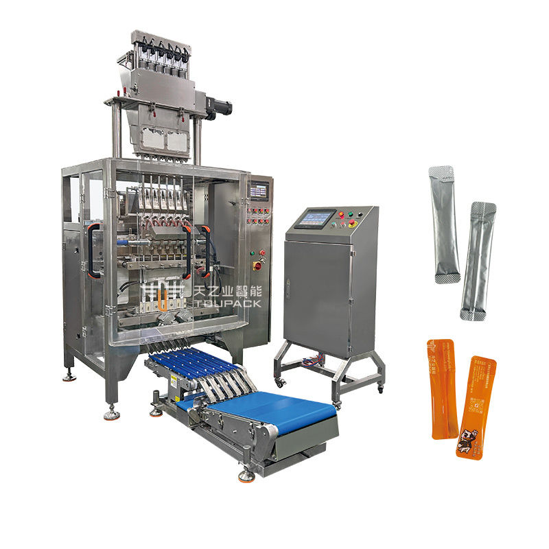Automatic Multi Lanes Sachet Stick Packaging Machine Multilane Line 4 Sides Sealing Pouch Bag Vertical Packing Machine