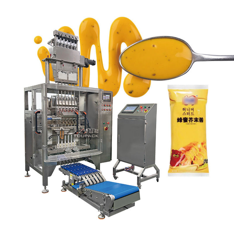 Auto Multi Lane Sachet Packing Multi Lane Track Ketchup Liquid Sachet Packaging Machines Multi Lane Honey Sachet Packing Machine