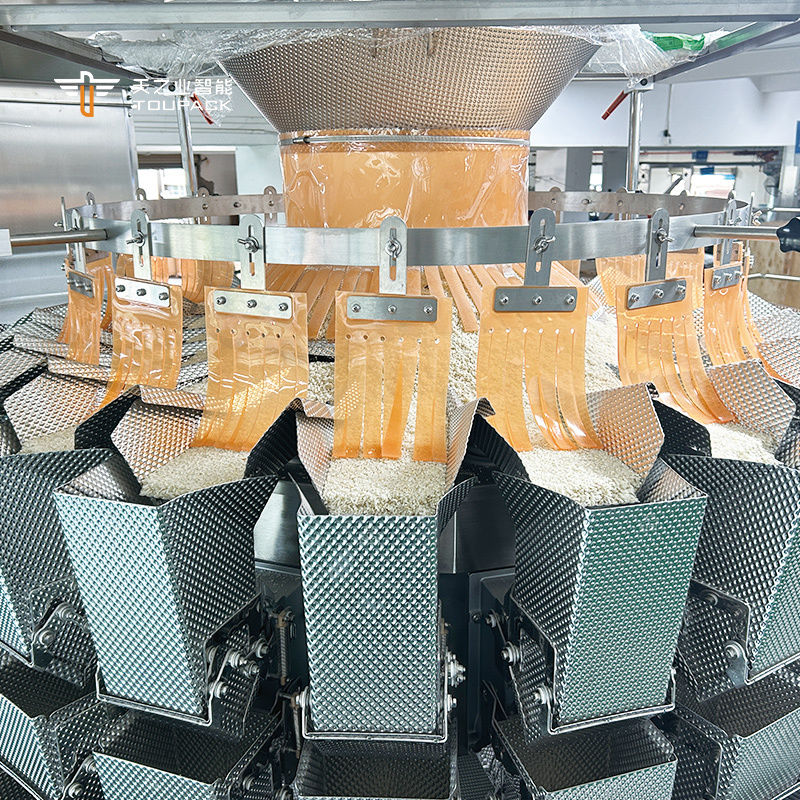 Industrial Multihead Weighers Packing Equipment Popcorn Snack Sugar Biscuits Coffee Cookie Sealing Plastic Bag Packaging Line