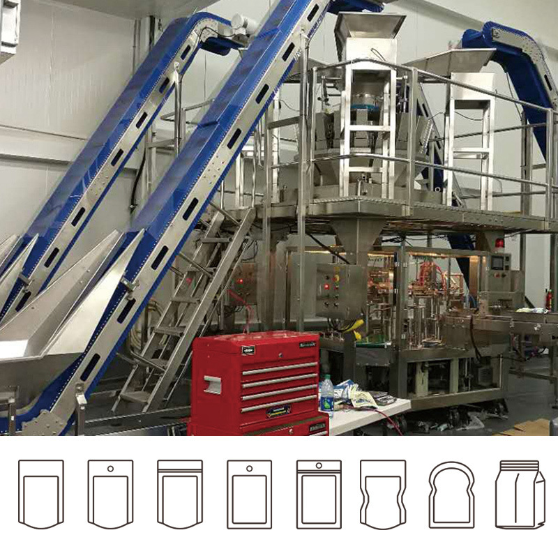 Fully Auto Snacks Sachet Packaging Machine Snack Food Potato Chips Pop Corn Nitrogen Flushing Doypack Packing Machine