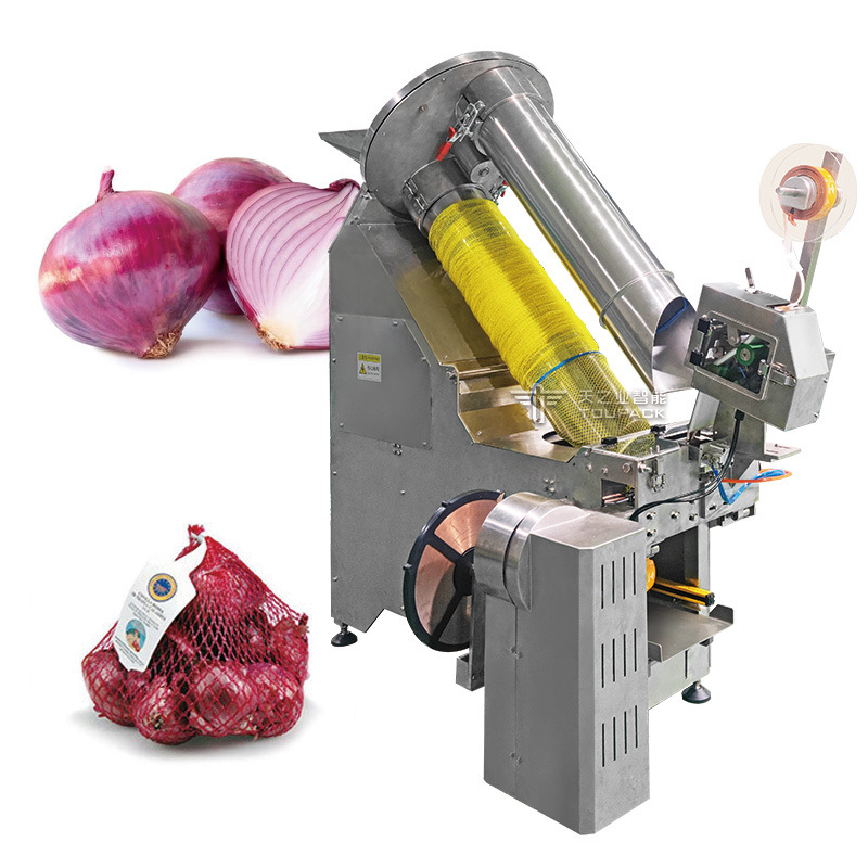 Onion Garlic and Potato Packing Net Bag Making Machine Packing Machine Automatic Mesh Net Bags  Mutihead Weigher Filler Machine