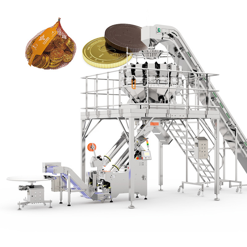 High Speed Full-automatic Stainless Steel 304/316 Mesh Bag Baler for Fruit and Vegetables with 25-40 BPM Packaging Speed