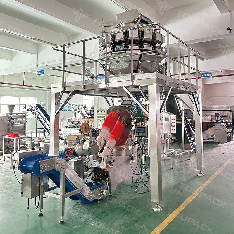 Multihead Weigher Pomegranate Net Bag Clipping Machine Ginger Onion Garlic Mesh Bag Packaging Machine