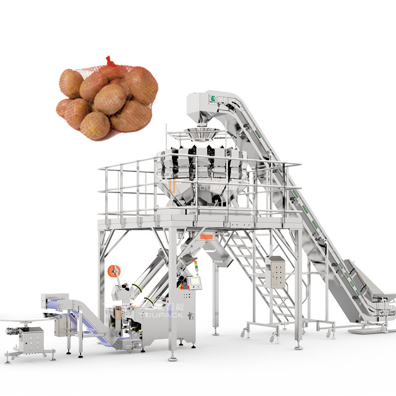 Automatic Potato Net Bag Packing Machine/Ginger Mesh Bag Package Machine/Citrus Fruit Mesh Bag Packing Machine for Supermarket