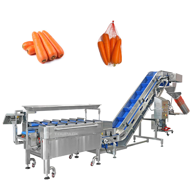 Vegetable Mesh Bag Packing Machine Carrot Semi-Automatic Net Bag System Weighing Packing Machine