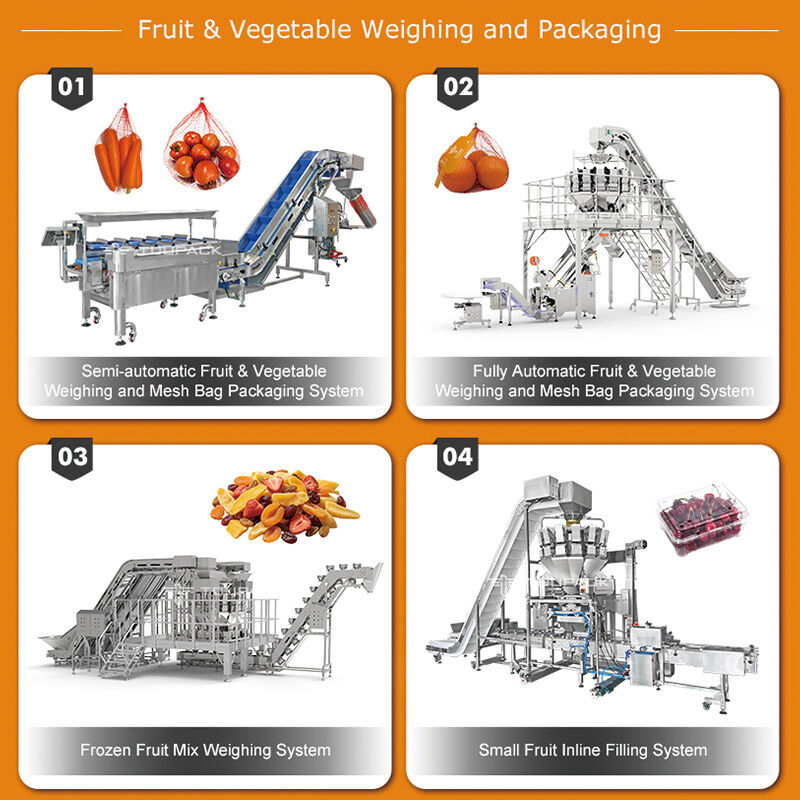 Linear Weigher Automatic Cherry Tomato Fruit Vegetable Tray Sealing Packaging Line With High Precision Weighing System