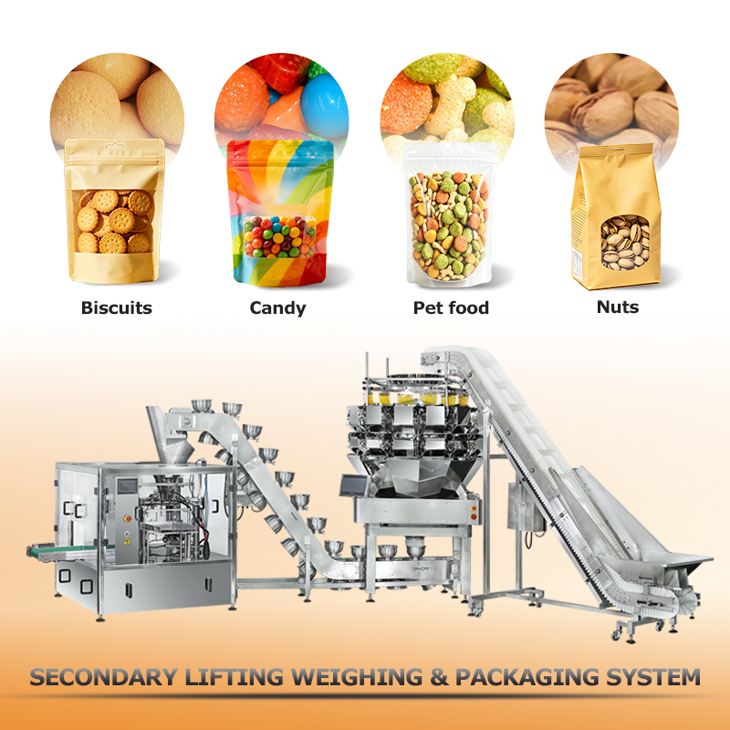 CE Certified Food Grade Rotary Doypack Packaging Machine for Nuts Snacks Premade Zipper Pouches