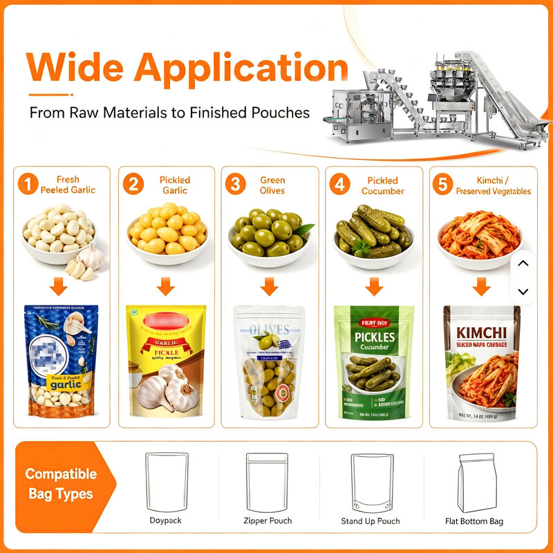 Automatic Doypack Packing Machine for Cashew Almond Peanut Snack Food Stand Up Pouches