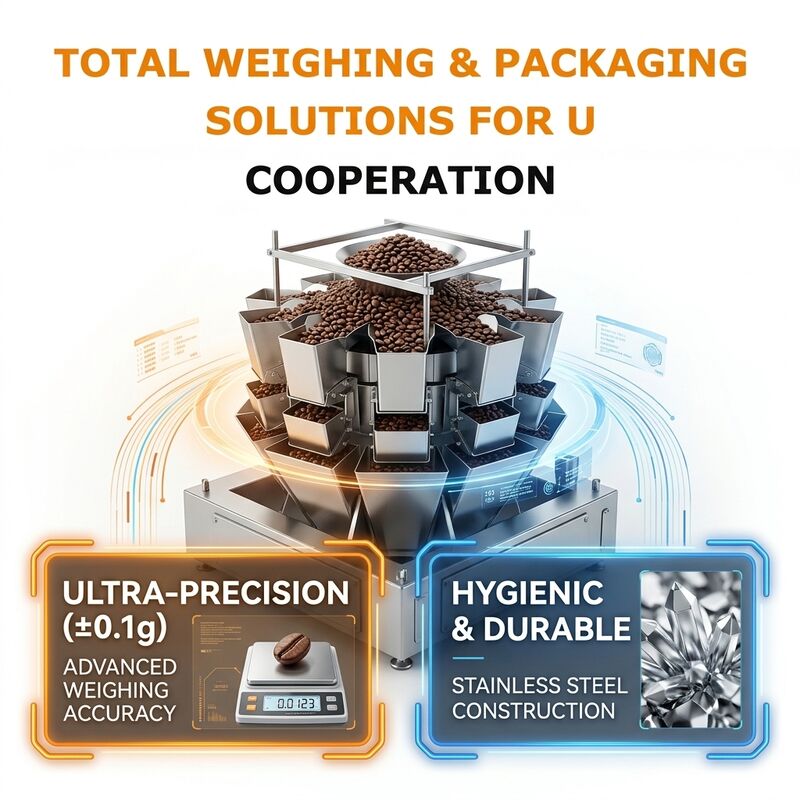 24 Head Multihead Weigher Coffee Bean Packaging System for Accurate High Speed Packing