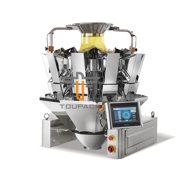 10 Head Multihead Weigher Machine For Snacks Food Popcorn Pasta Sunflower Seeds