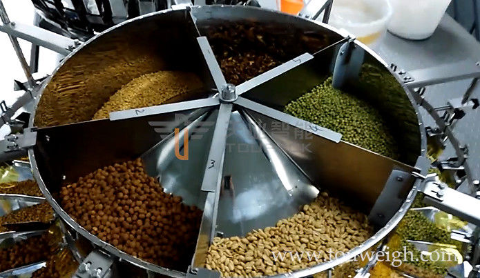 Quantitative 32 Heads Mixing Blended Products Multihead Weigher Combination Packaging For Nuts