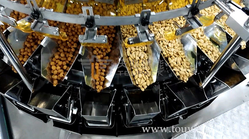 Quantitative 32 Heads Mixing Blended Products Multihead Weigher Combination Packaging For Nuts
