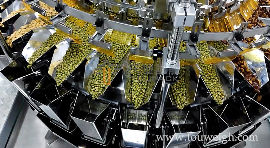 Quantitative 32 Heads Mixing Blended Products Multihead Weigher Combination Packaging For Nuts